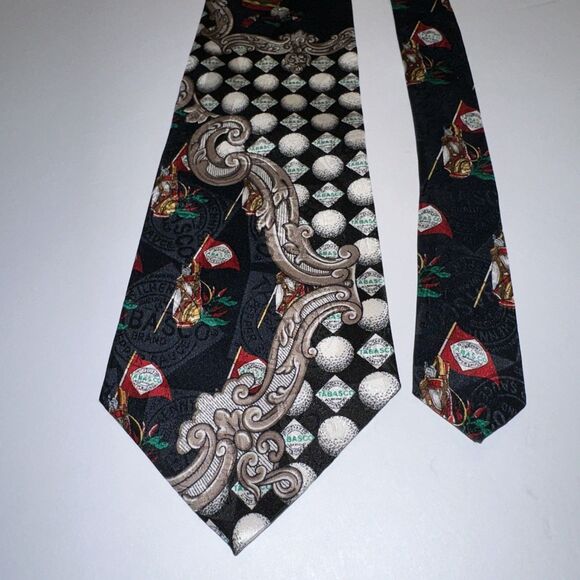 Golfing Christmas Tie (57”x4”) Tabasco Brand. 100% Silk. Made In USA. - Picture 10 of 10